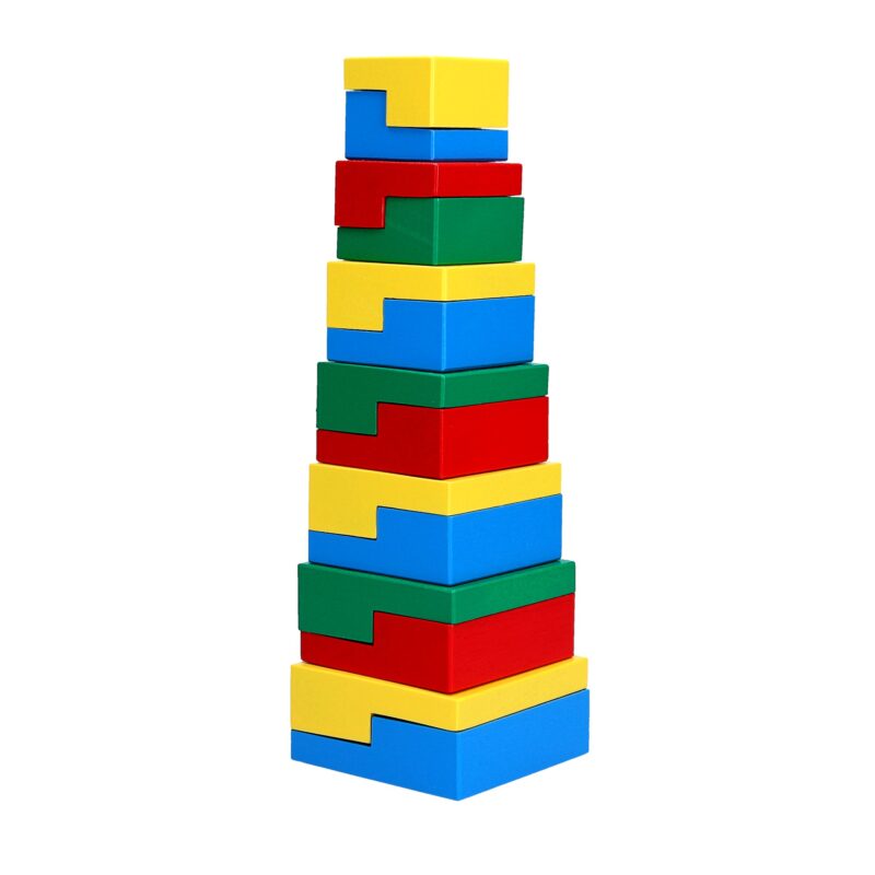 Деревянная развивающая игрушка Пирамидка Головоломка 14эл. А334 Komarovtoys