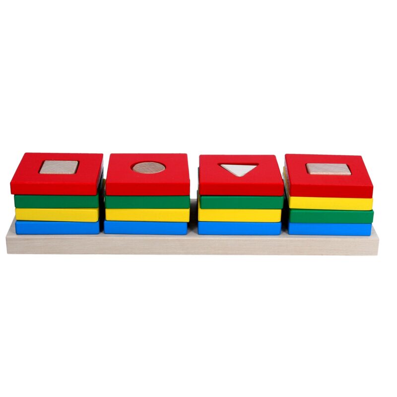 Деревянная развивающая игрушка Пирамидки Цветной Квартет. А344 Komarovtoys