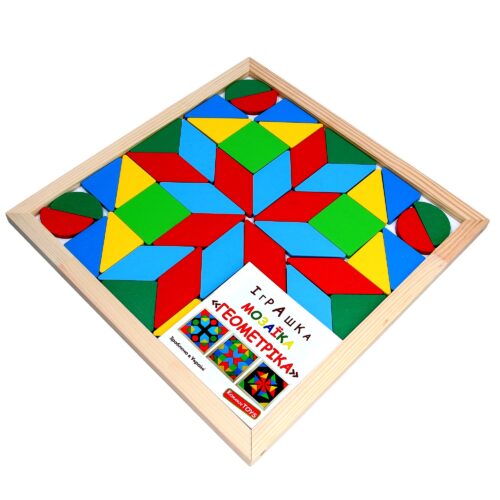 Дерев'яна розвиваюча іграшка Мозаїка Геометрика 4фігури. А346 Komarovtoys