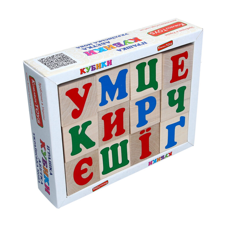 Дерев'яна розвиваюча іграшка Кубики Українська абетка. Т601 Komarovtoys