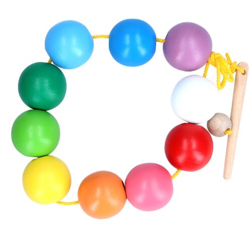 Розвиваюча іграшка К153. Шнуровка Намисто кольорові кульки Komarovtoys
