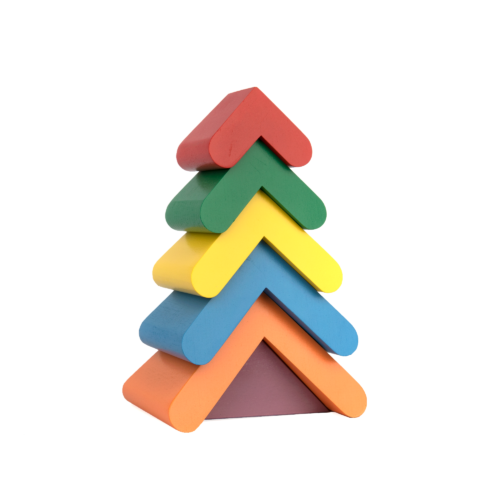 A348. Дерев'яна розвиваюча іграшка . Пірамідка Ялинка. Komarovtoys
